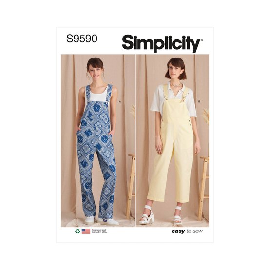 Simplicity Women&rsquo;s Overalls Sewing Pattern S9590 image number 1