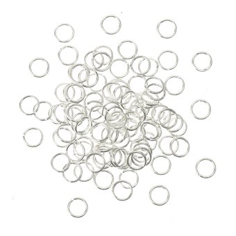 Silver Plated Jump Rings 8mm 100 Pack