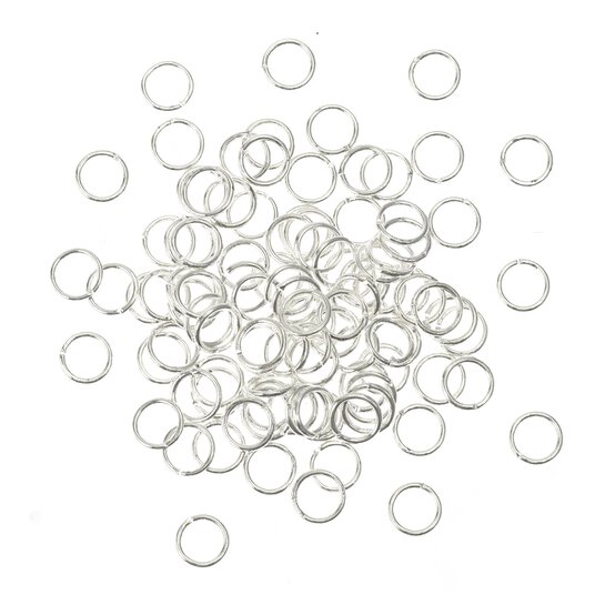 Silver Plated Jump Rings 8mm 100 Pack image number 1