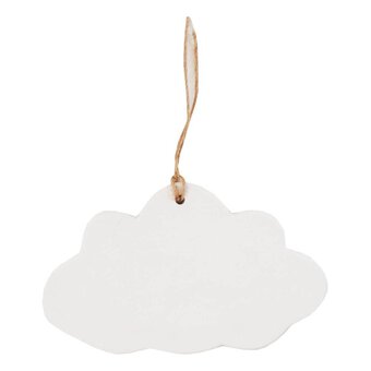 Unglazed Ceramic Hanging Cloud Decoration 13cm