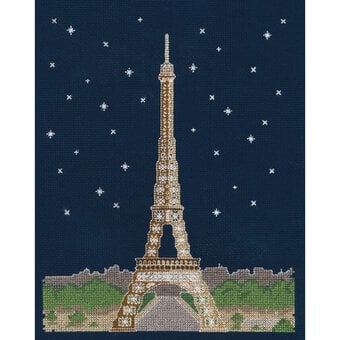 Paris By Night Glow in the Dark Cross Stitch Kit 8 x 10 Inches image number 3