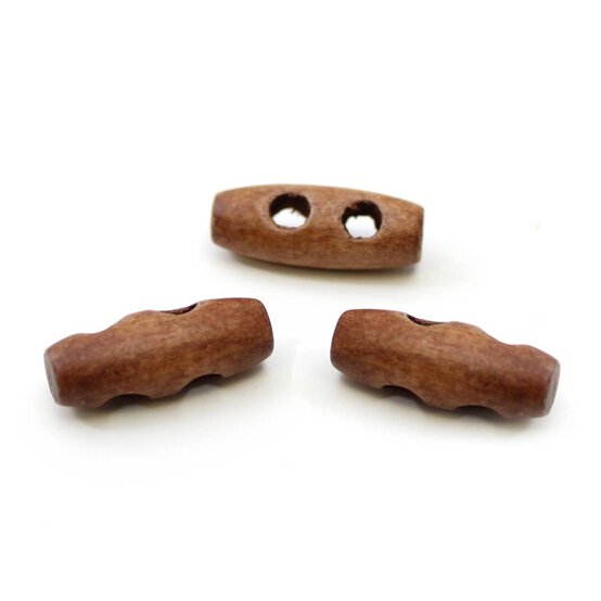 Hemline Wood Novelty Wooden Toogle Button 3 Pack image number 1