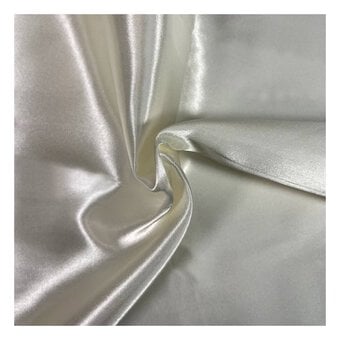 Cream Silky Satin Fabric by the Metre