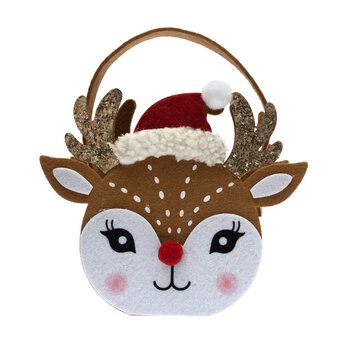 Reindeer Felt Bucket