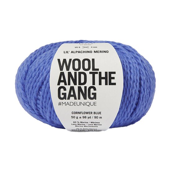 Wool and the Gang Cornflower Blue Lil&rsquo; Alpachino Merino 50g image number 1