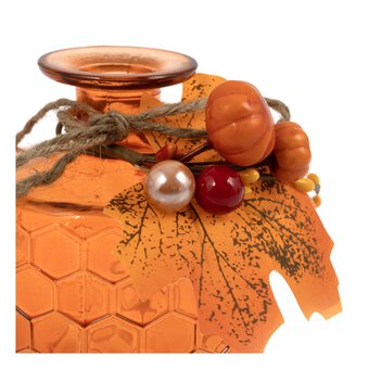 Orange Pumpkin Glass Vase 12cm 