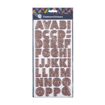 Pink Leopard Print Alphabet Chipboard Stickers 76 Pieces image number 3