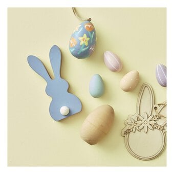Wooden Bunny with Pom Pom 12cm