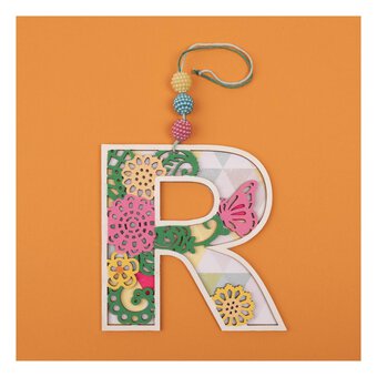 Wooden Filigree Hanging Letter U 12cm
