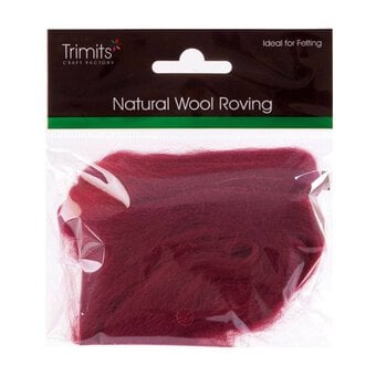 Trimits Wine Natural Wool Roving 10g