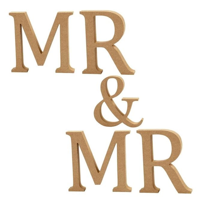 MR & MR MDF Wooden Letter Bundle image number 1