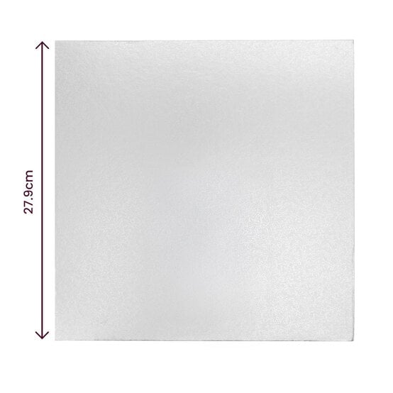 Silver Square Double Thick Card Cake Board 11 Inches image number 3