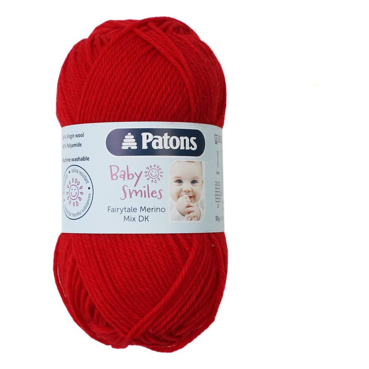 Patons Red Fairytale Merino Mix DK Yarn 50g Hobbycraft