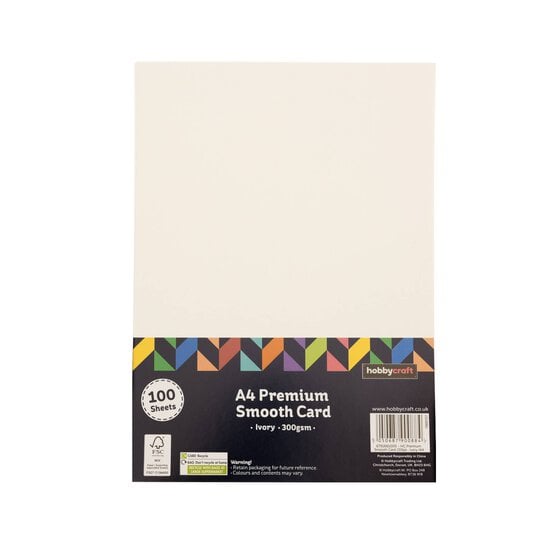 Ivory Premium Smooth Card A4 100 Pack image number 4