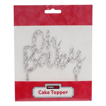 Silver Oh Baby Cake Topper image number 2