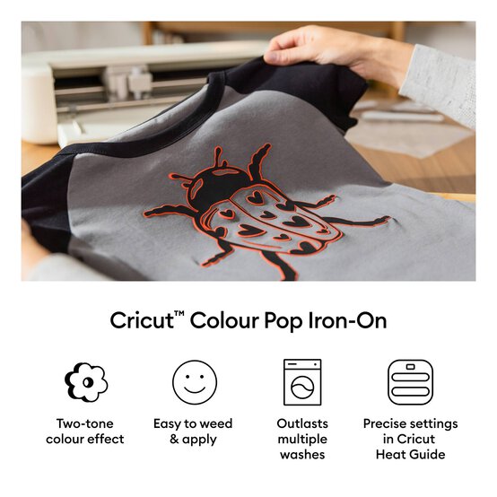 Cricut Black and Red Colour Pop Iron-On 12 x 19 Inches image number 4