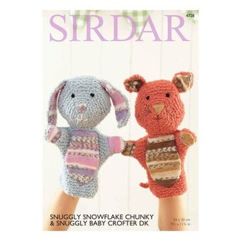Sirdar Snuggly Baby Crofter DK and Snuggly Snowflake Chunky Hand Puppets Digital Pattern 4728