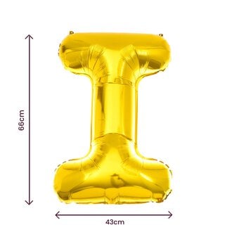 Extra Large Gold Foil Letter I Balloon