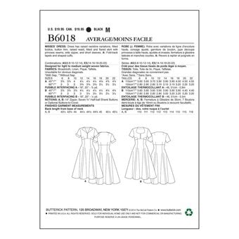 Butterick Vintage Dress Sewing Pattern B6018 (14-22)