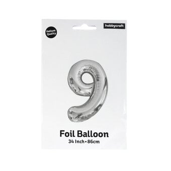 Extra Large Silver Foil Number 9 Balloon image number 3