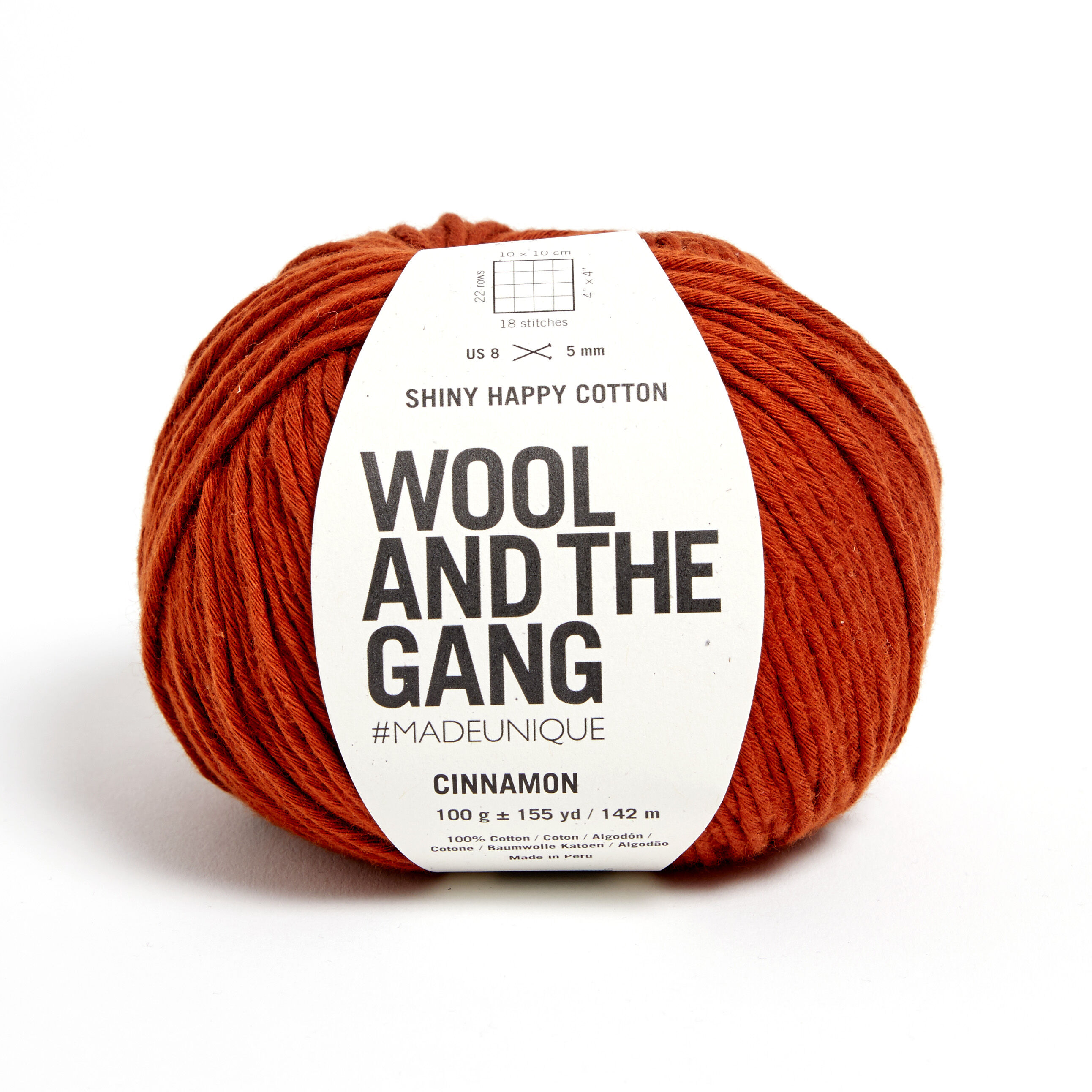 Wool and the Gang Cinnamon Dust Shiny Happy Cotton 100g Hobbycraft