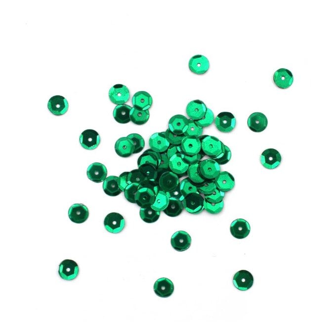 Gutermann Green Cupped Sequins 6mm 9g (8260) image number 1