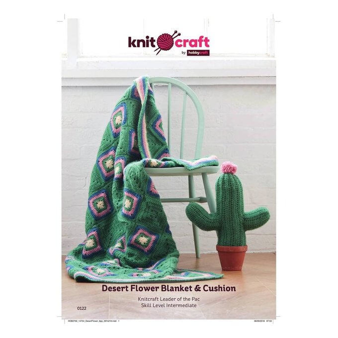 Knitcraft Desert Flower Blanket and Cushion Digital Pattern 0122 image number 1