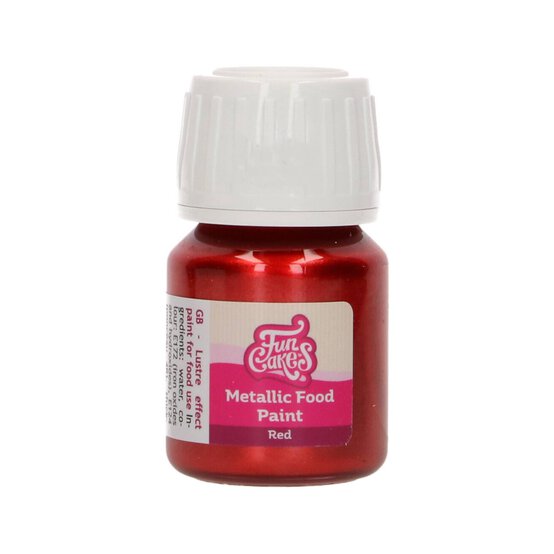 FunCakes Red Metallic Food Paint 30ml image number 1