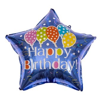 Large Happy Birthday Foil Star Balloon
