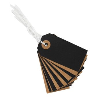 Black and Kraft Traditional Tags 8cm 20 Pack