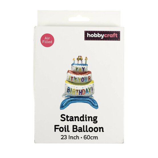 Standing Foil Happy Birthday Cake Balloon 60cm image number 1