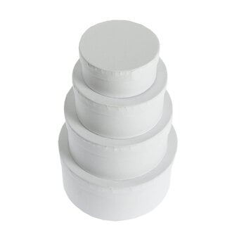 White Mache Oval Nesting Boxes 4 Pack image number 3