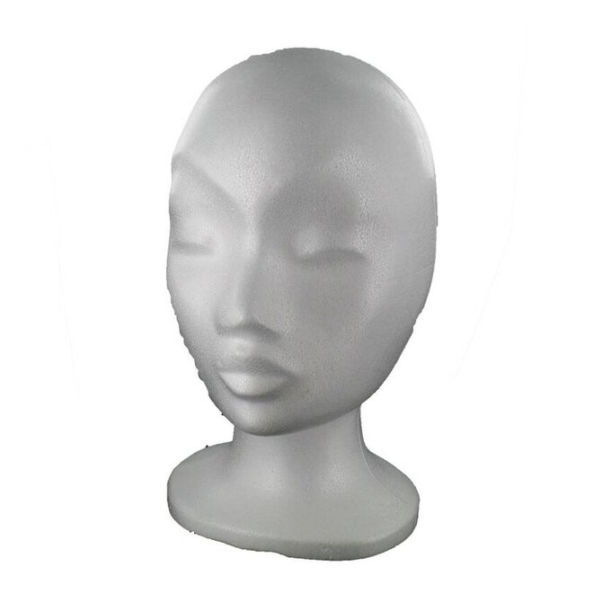 Polystyrene Female Head 28cm Hobbycraft