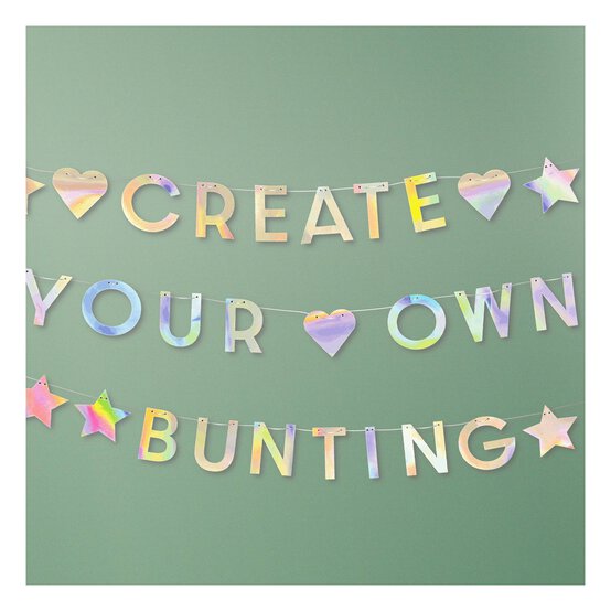 Create & Celebrate Iridescent Customisable Bunting  image number 1