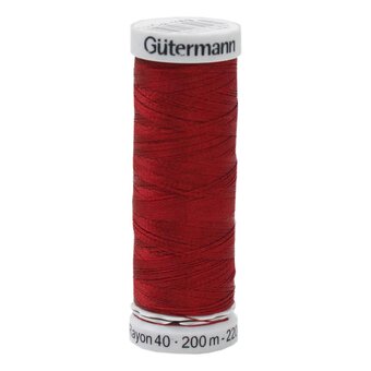 Gutermann Red Sulky Rayon 40 Weight Thread 200m (1169)