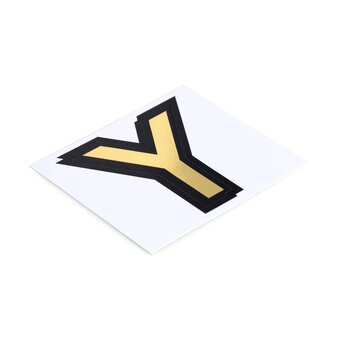 Black and Gold Vinyl Letter Y Sticker 5cm