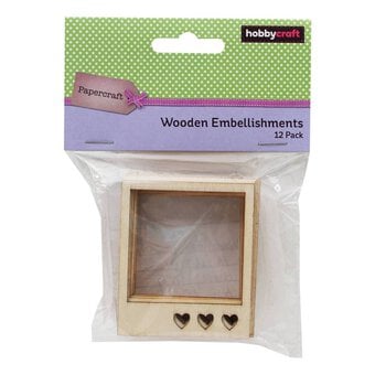 Wooden Photo Frame Embellishments 12 Pack
