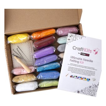 Coola Needle Felting Beginner DIY Kit - Wool for Felting Kit with 3 Cute Animals Sets Instruction Arts and Crats Easy Funny Family Project Included Un