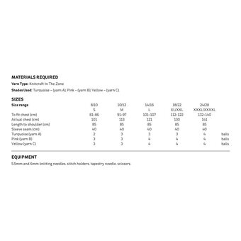 Knitcraft Colour Block Cardigan Digital Pattern 0106