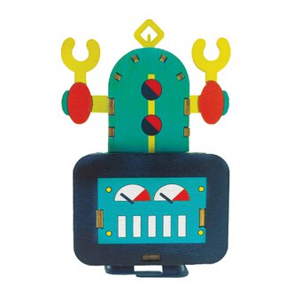 Wind-Up Wooden Robot Grumpy Dave