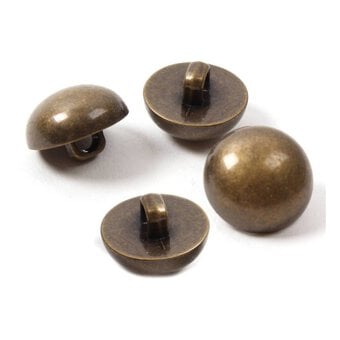 Hemline Bronze Metal Dome Button 4 Pack