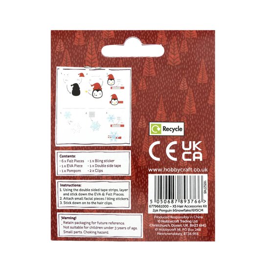 Penguin and Snowflake Hair Accessories Kit 2 Pack image number 6