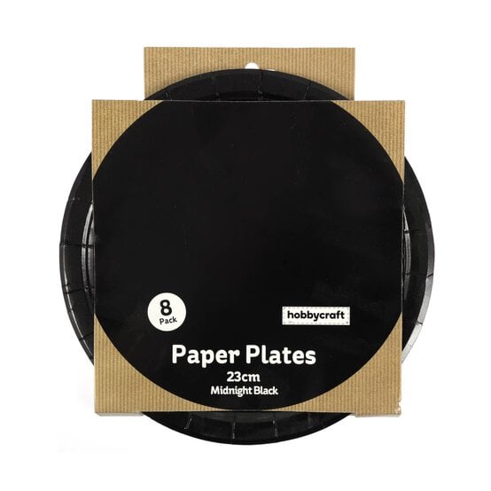 Midnight Black Paper Plates 8 Pack image number 4