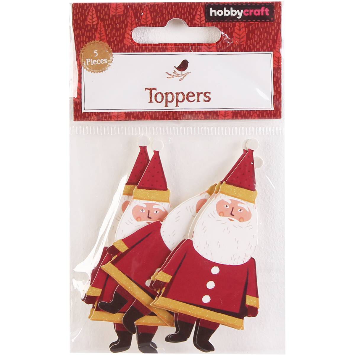 Father Christmas Card Toppers 5 Pack Hobbycraft