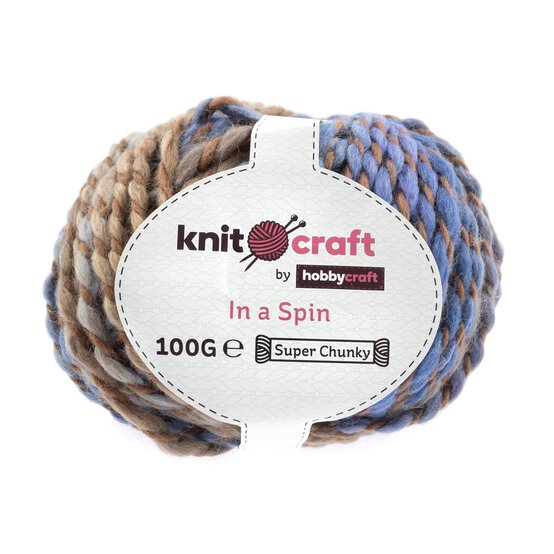 Knitcraft Blue Neutral Mix In a Spin Yarn 100g image number 1