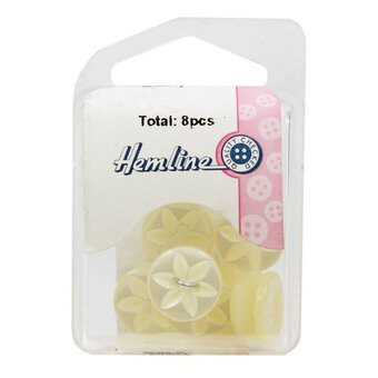 Hemline Cream Basic Star Button 8 Pack