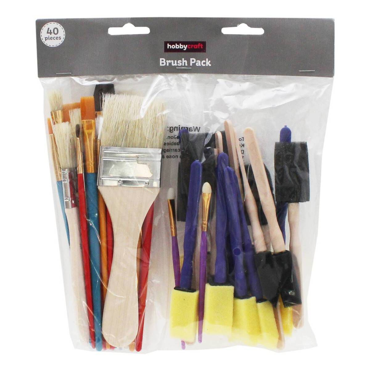 Assorted Brush Pack 40 Pieces Hobbycraft