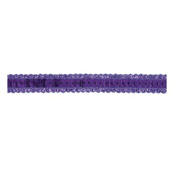 Purple Metallic-Edged Sequin Trim by the Metre