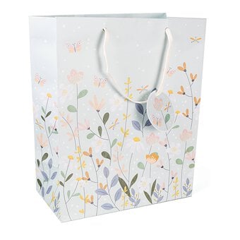 Delicate Flowers Birthday Wishes Gift Bag 37.5cm x 27cm