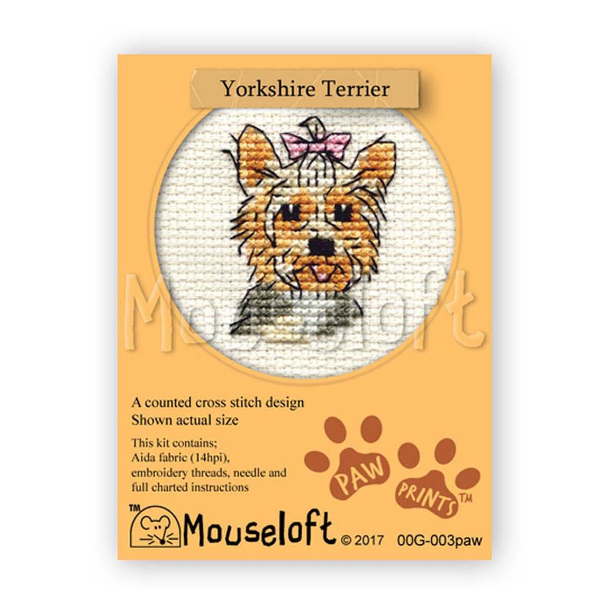 Mouseloft Stitchlets Yorkshire Terrier Cross Stitch Kit Hobbycraft
